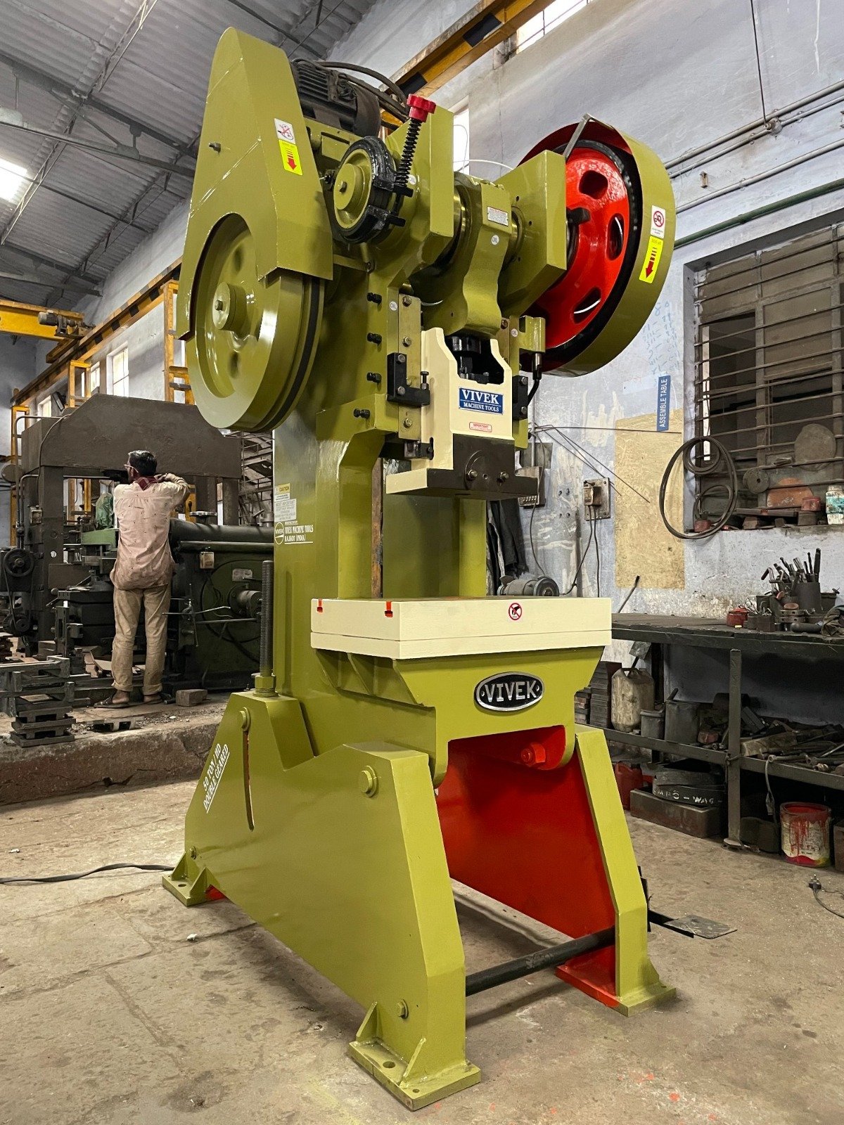 Engineer inspecting dust extraction system